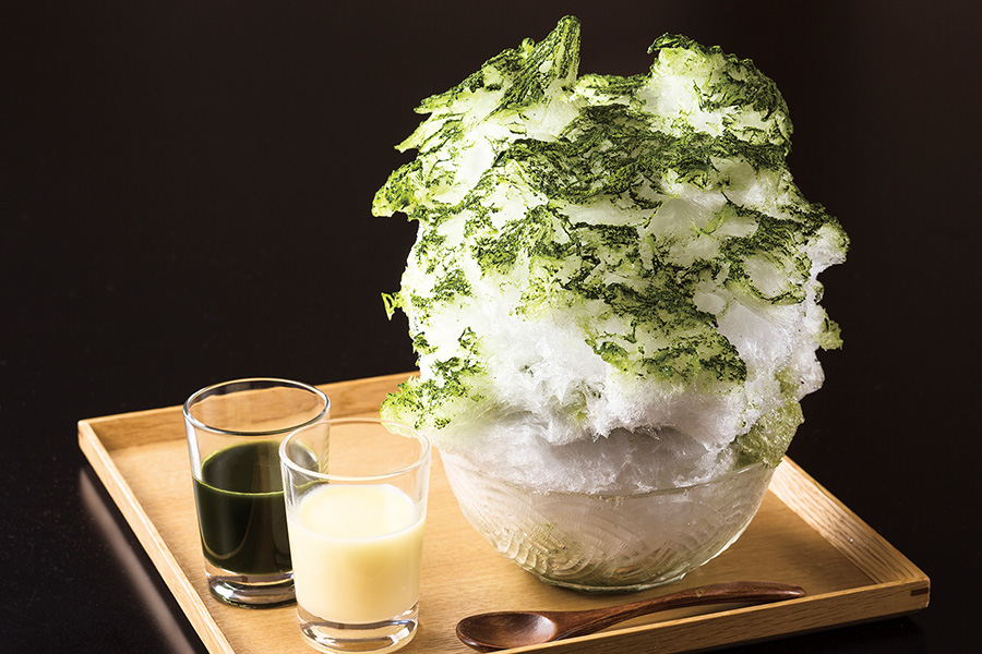 日光天然氷「四代目氷屋徳次郎」の氷で作るかき氷　抹茶